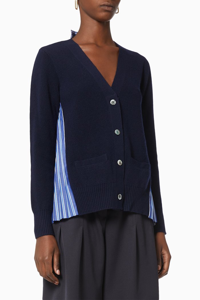 

Knit Cardigan in Wool, Blue