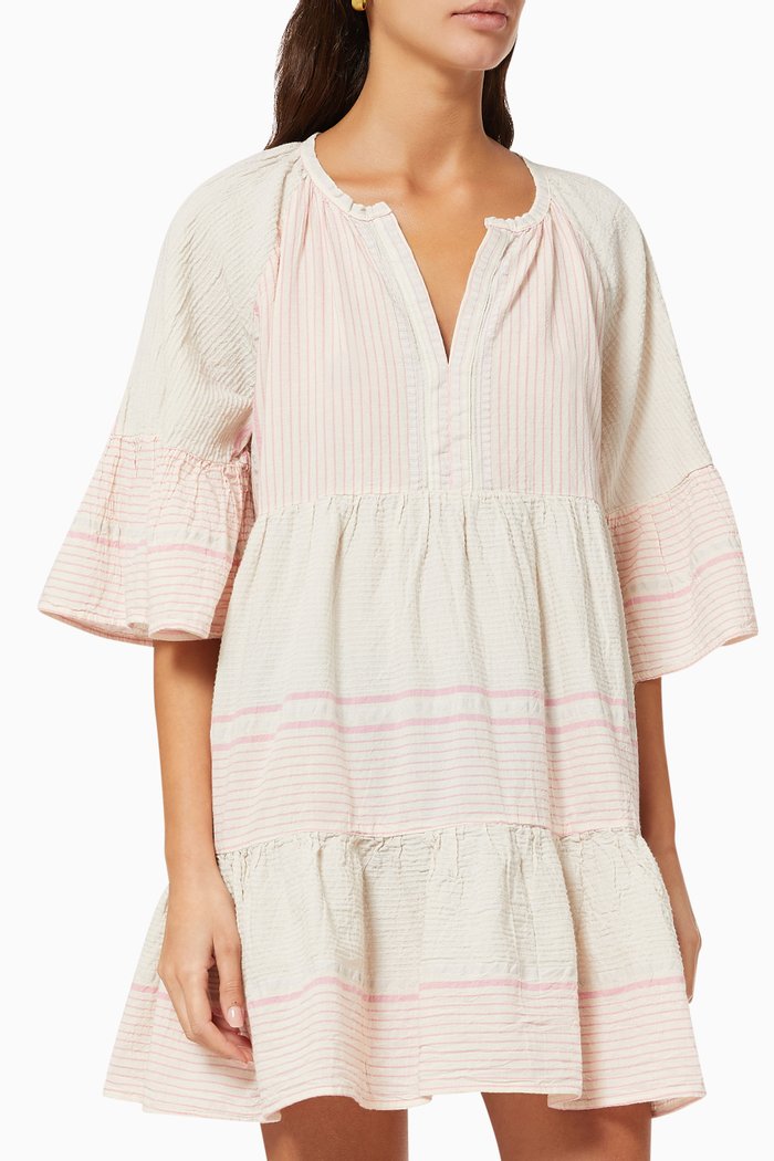 

Zakar Tiered Frill Dress in Cotton, Neutral