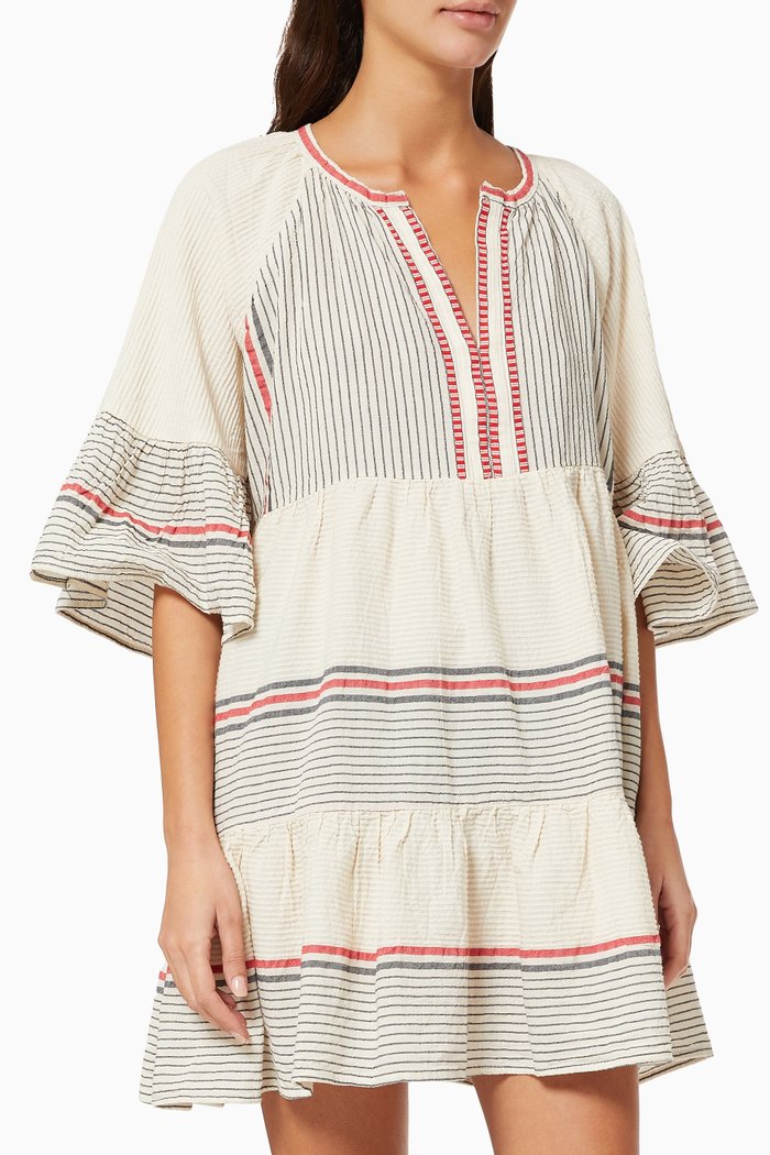 

Zakar Tiered Frill Dress in Cotton, Multicolour