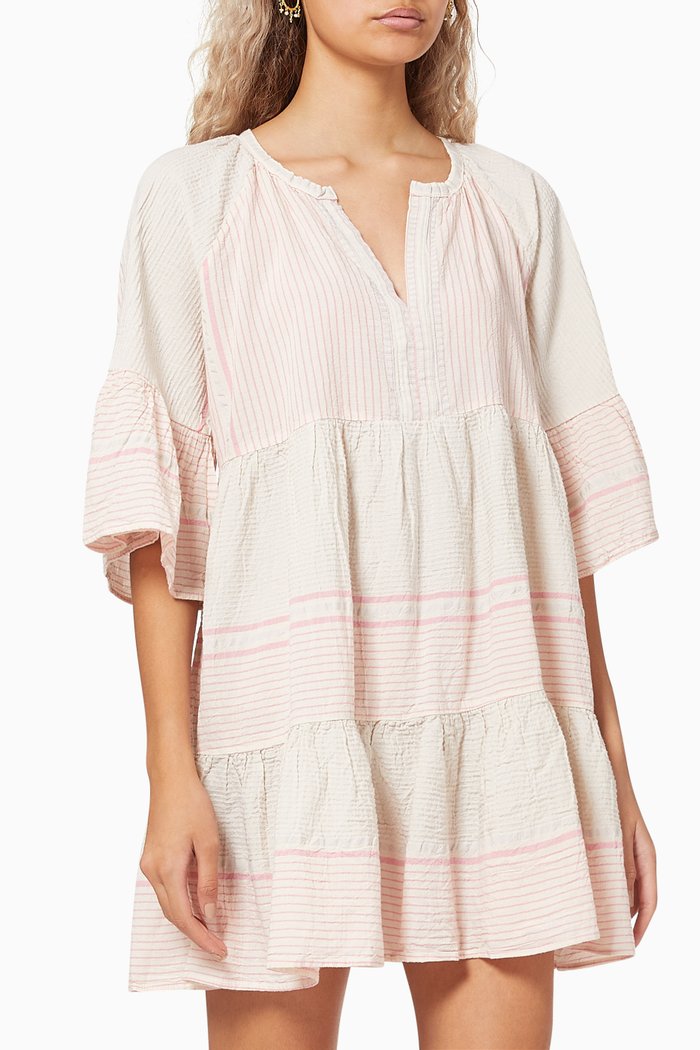 

Zakar Tiered Frill Dress in Cotton, Pink
