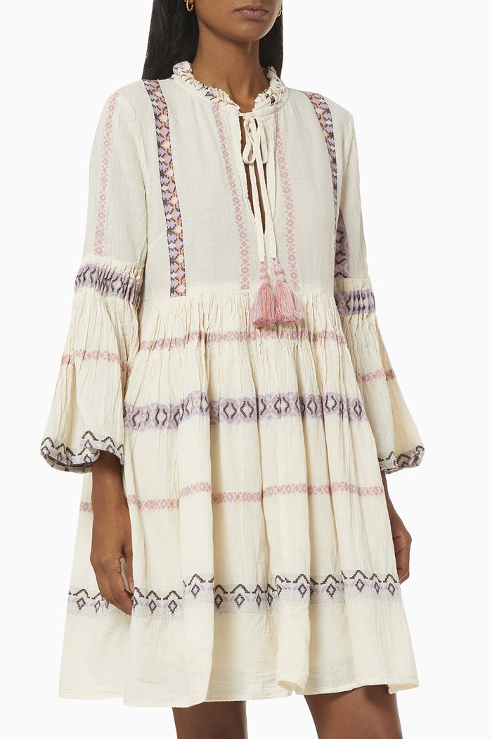 

Zakar Tiered Dress in Cotton, Multicolour