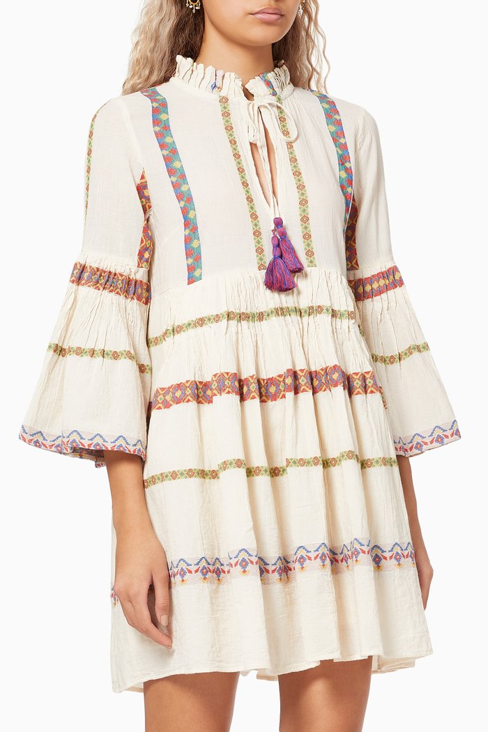 

Zakar Tiered Dress in Cotton, Red