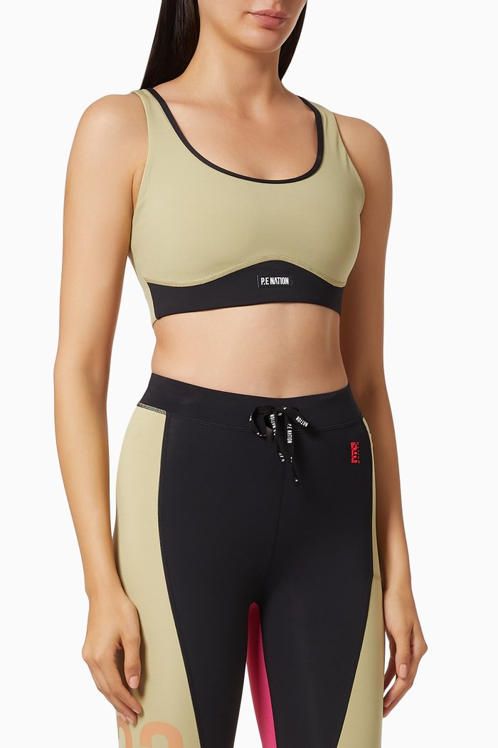 

Double Team Sports Bra in Recycled Polyester, Neutral
