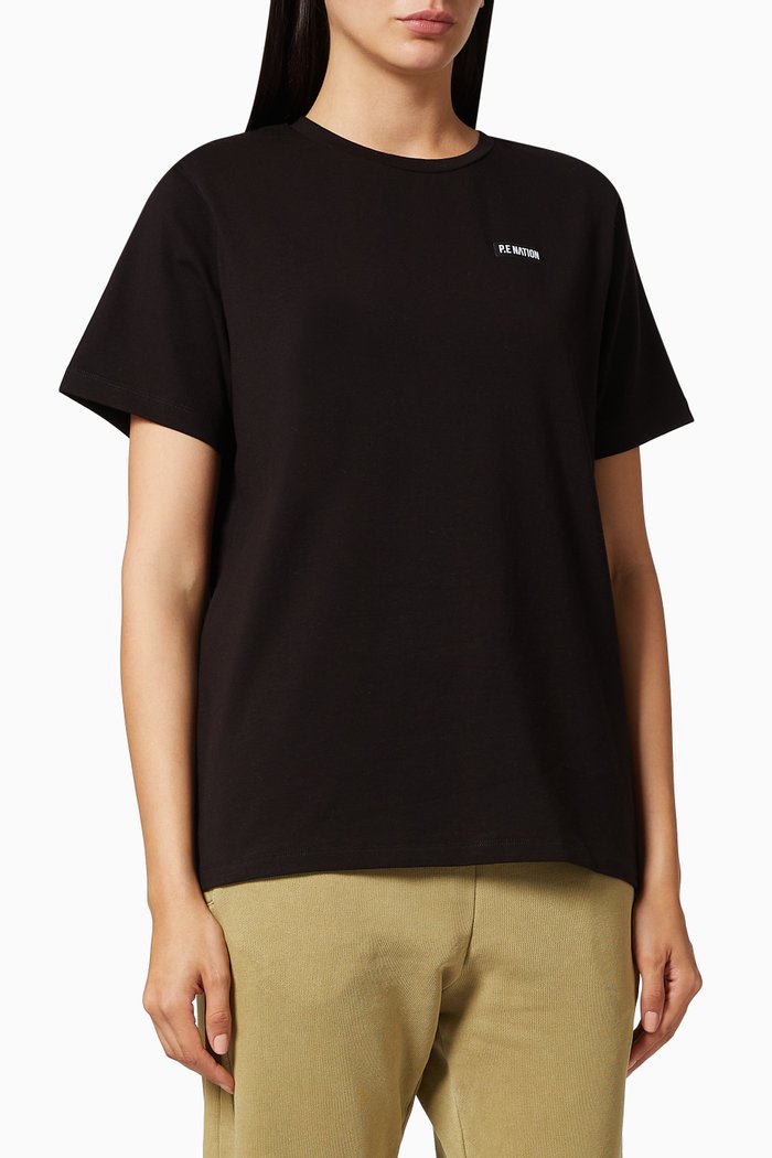 

Triple Double Tee in Cotton, Black