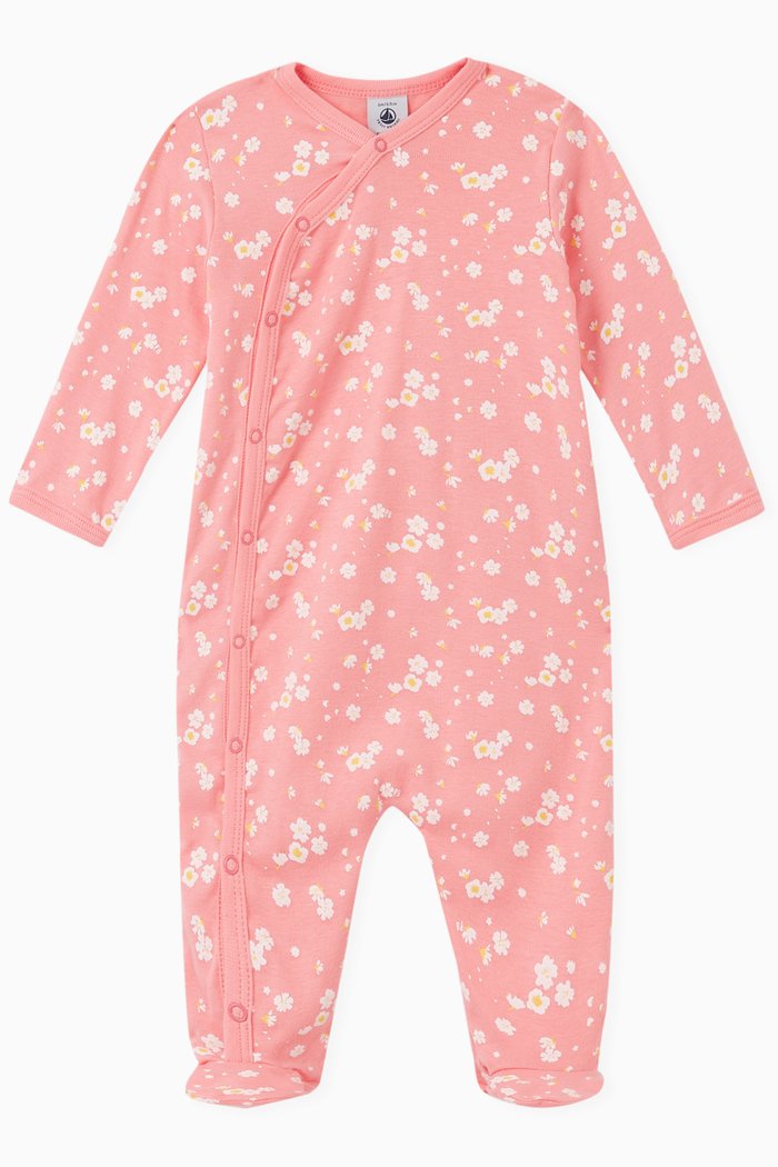Cherry Blossom Sleepsuit in Cotton, Multicolour