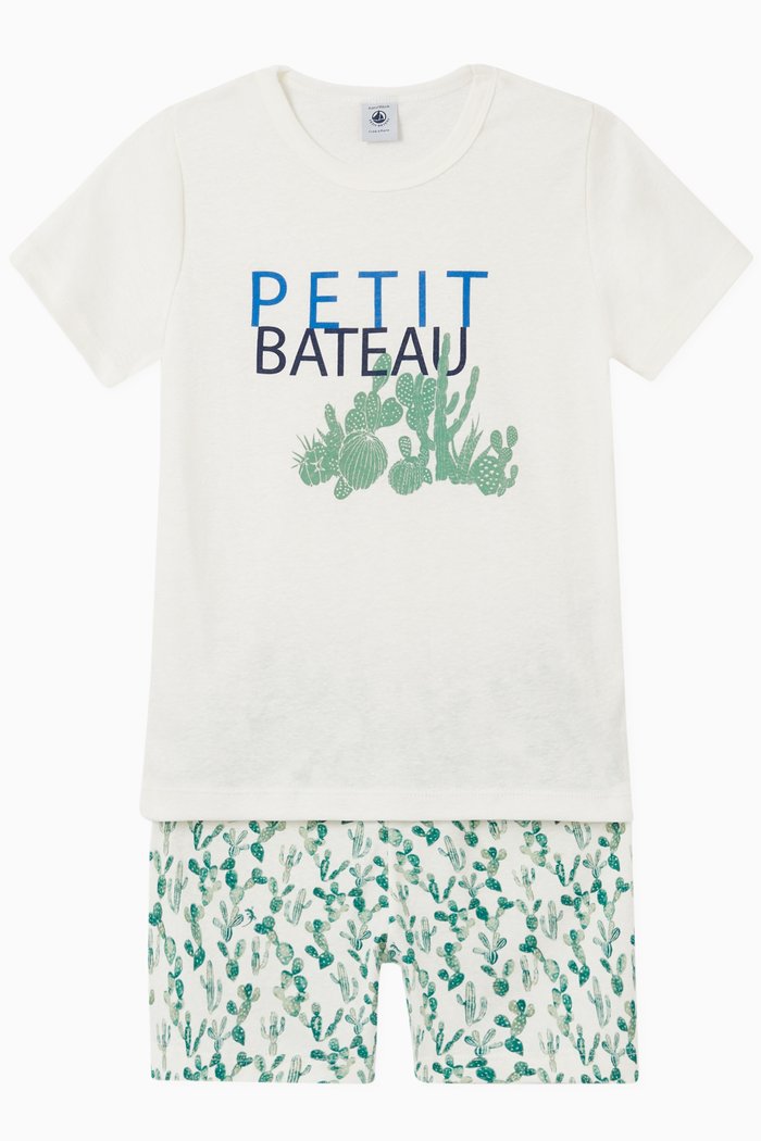 

Cactus Pattern Short Pyjamas Set in Cotton & Linen, Multicolour