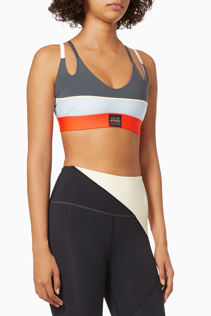 Jump Shot Sports Bra in Recycled Nylon, Grey