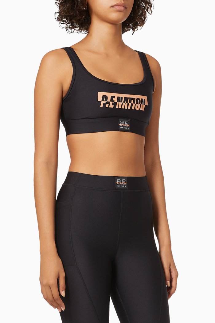 

Rebound Sports Bra in Recycled Polyester, Black