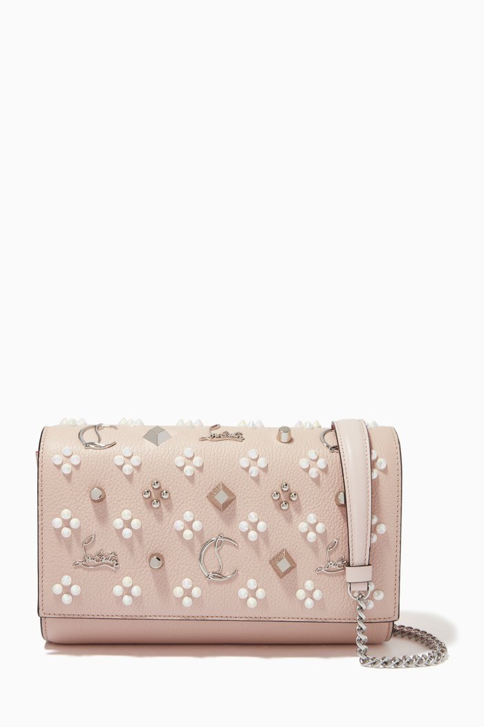 

Paloma Clutch in Textured Leather, Pink