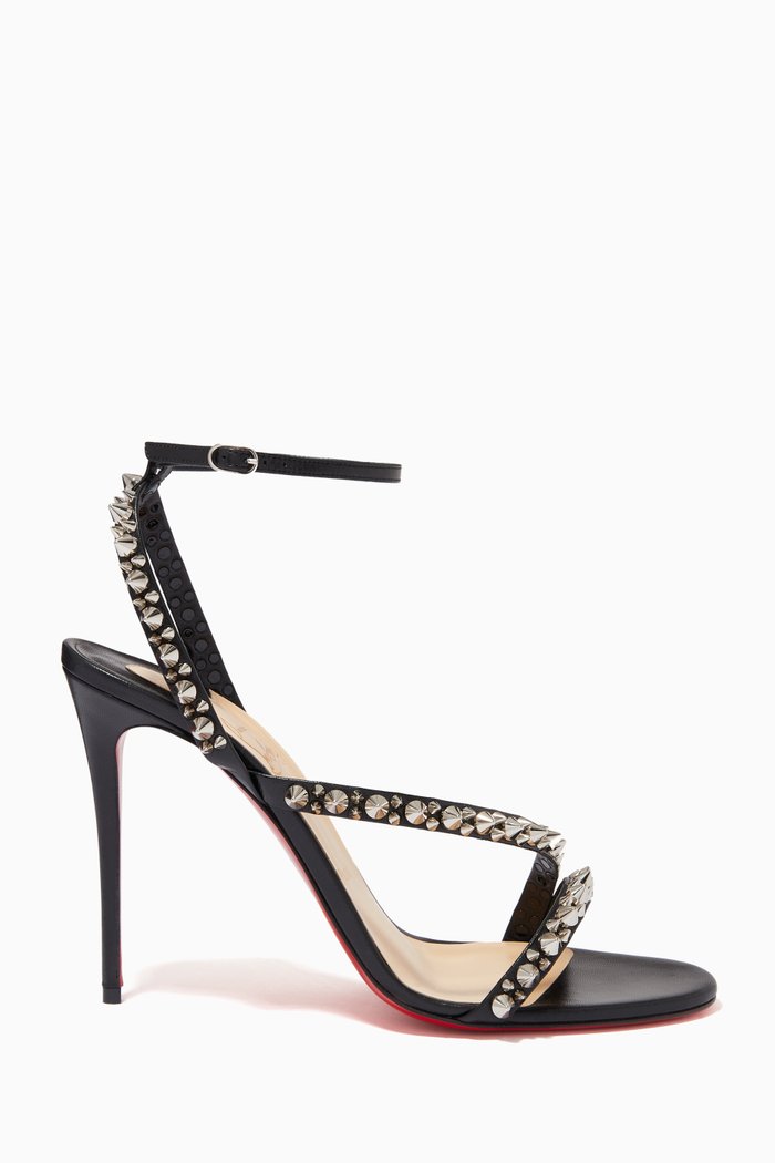 

Mafaldina Spikes 100 Sandals in Leather, Black