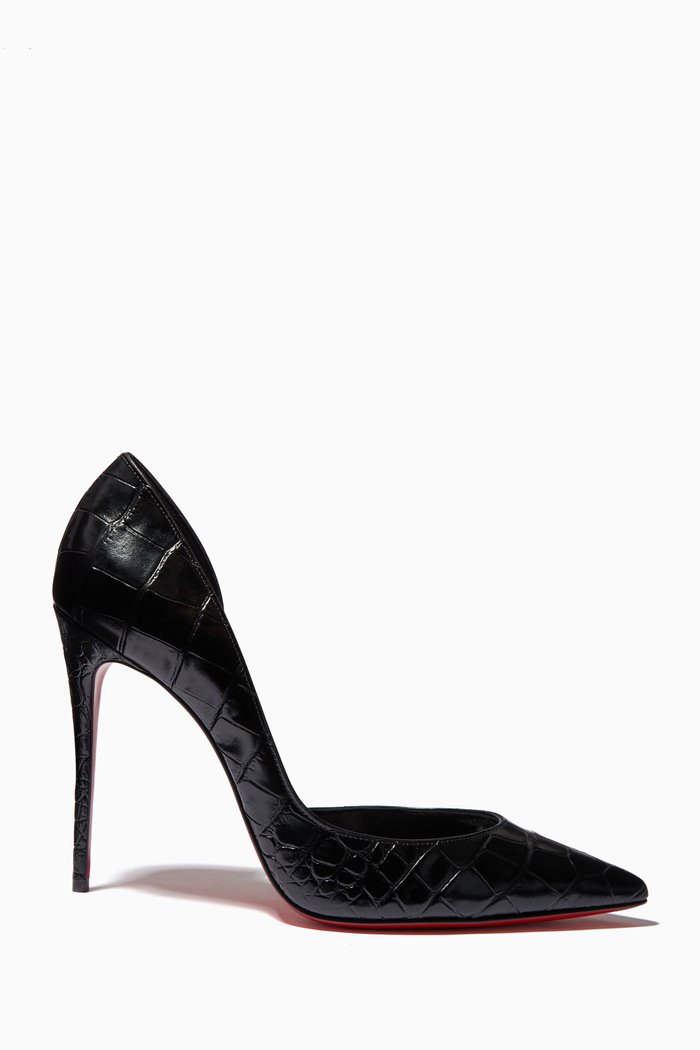 

Iriza 100 Pumps in Alligator Embossed Leather, Black