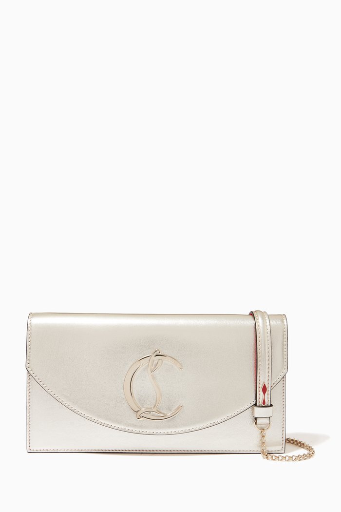 

Loubi54 Clutch Bag in Metallic Nappa Leather, Gold