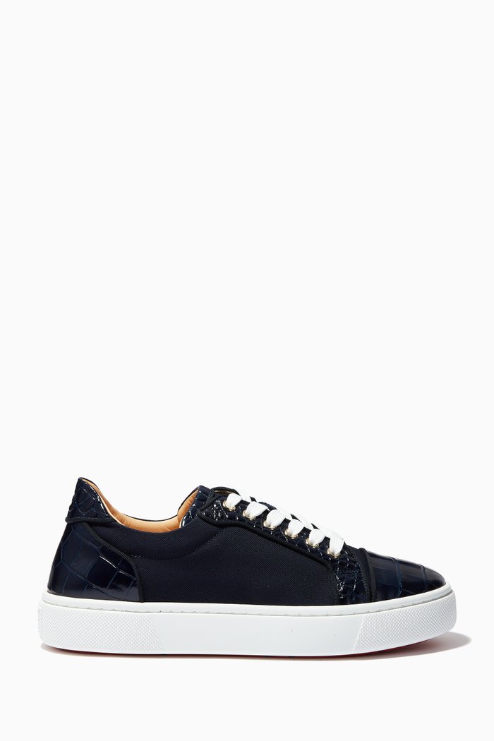 

Vieirissima Orlato Flat Sneakers in Alligator Embossed Calfksin, Black
