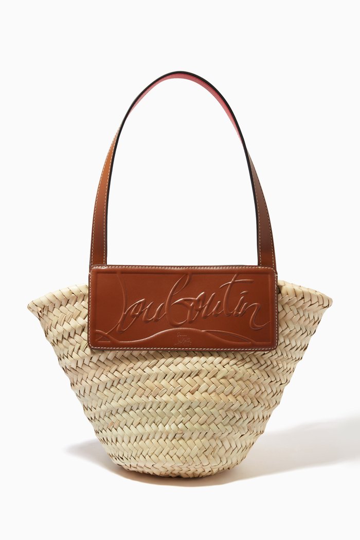 

Loubishore Small Bag in Braided Palm Leaves & Leather, Neutral
