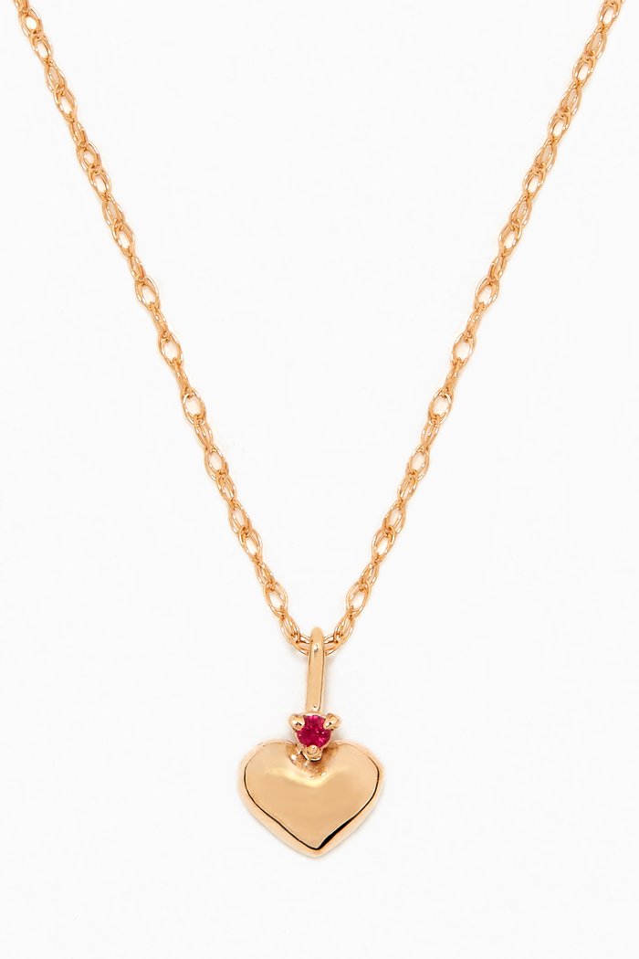 Ruby Love Necklace in 10kt Yellow Gold