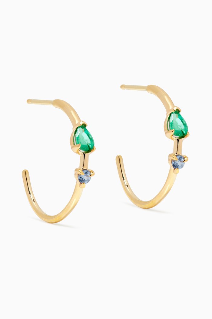 

Green with Envy Hoops in 10kt Yellow Gold