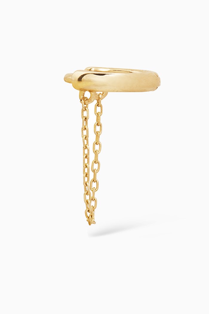 

Mini Chain Reaction Left Huggie in 14kt Yellow Gold