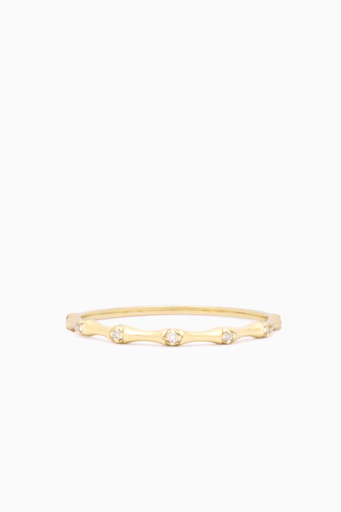 

Diamond Bamboo Ring in 14kt Yellow Gold