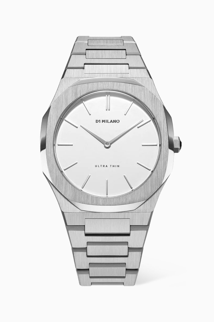 

Ultra Thin Bracelet Quartz Stainless Steel Watch, 38mm, White