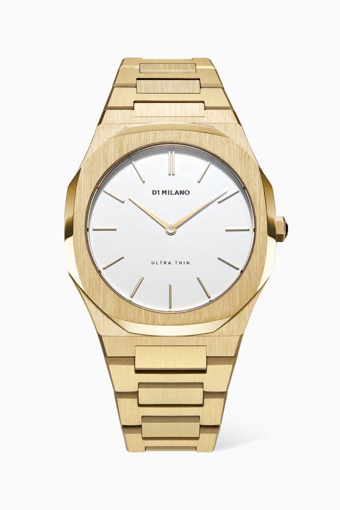 

Ultra Thin Bracelet Quartz Stainless Steel Watch, 38mm, White
