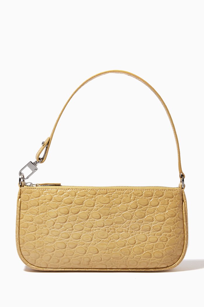 

Rachel Bag in Circular Croco Embossed Leather, Neutral