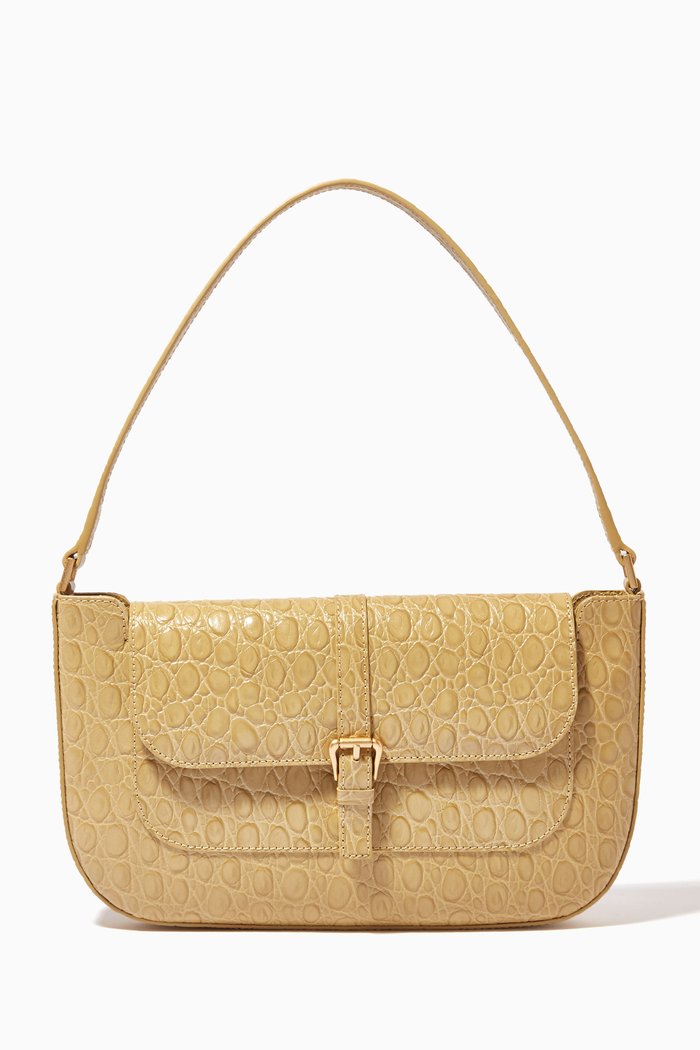 

Miranda Bag in Circular Croco Embossed Leather, Neutral