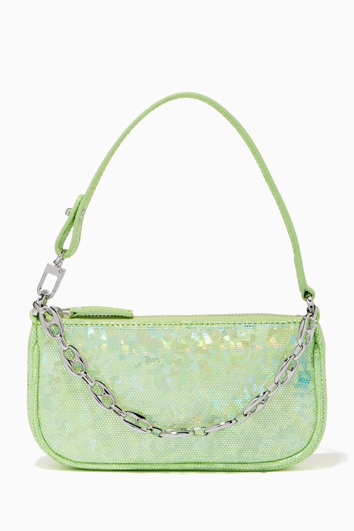 

Mini Rachel Bag in Hologram Leather, Green