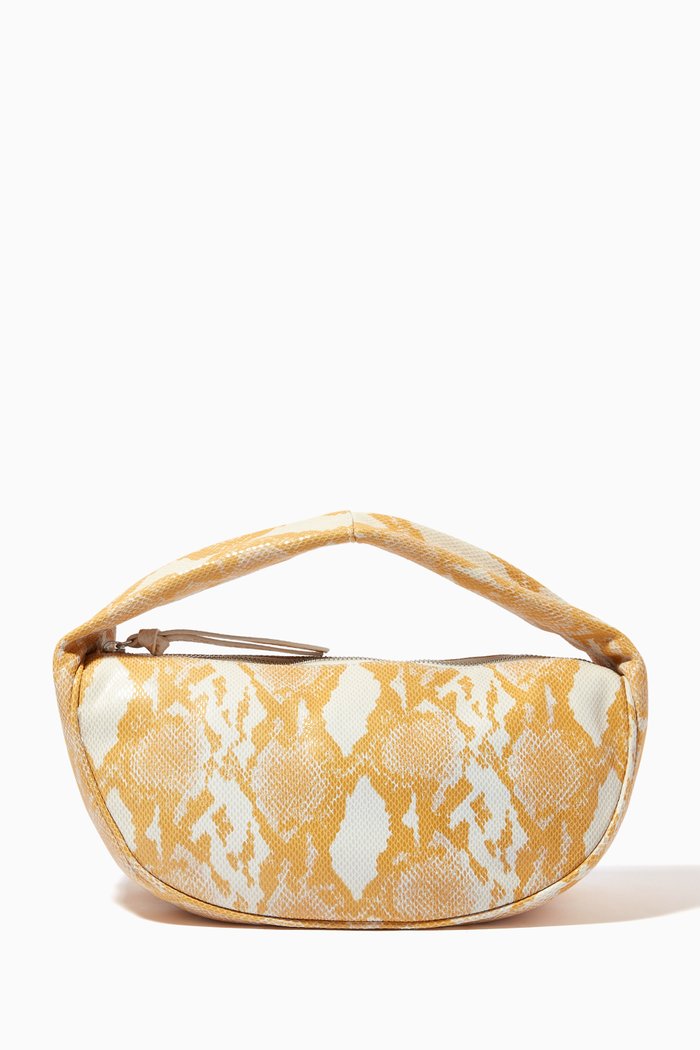 

Cush Bag in Snake Print Leather, Yellow