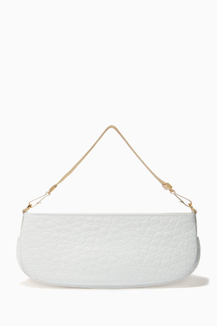 

Beverly Bag in Circular Croco Embossed Leather, White