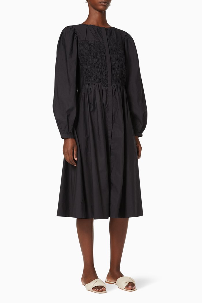 

Leyland Dress in Cotton Poplin, Black