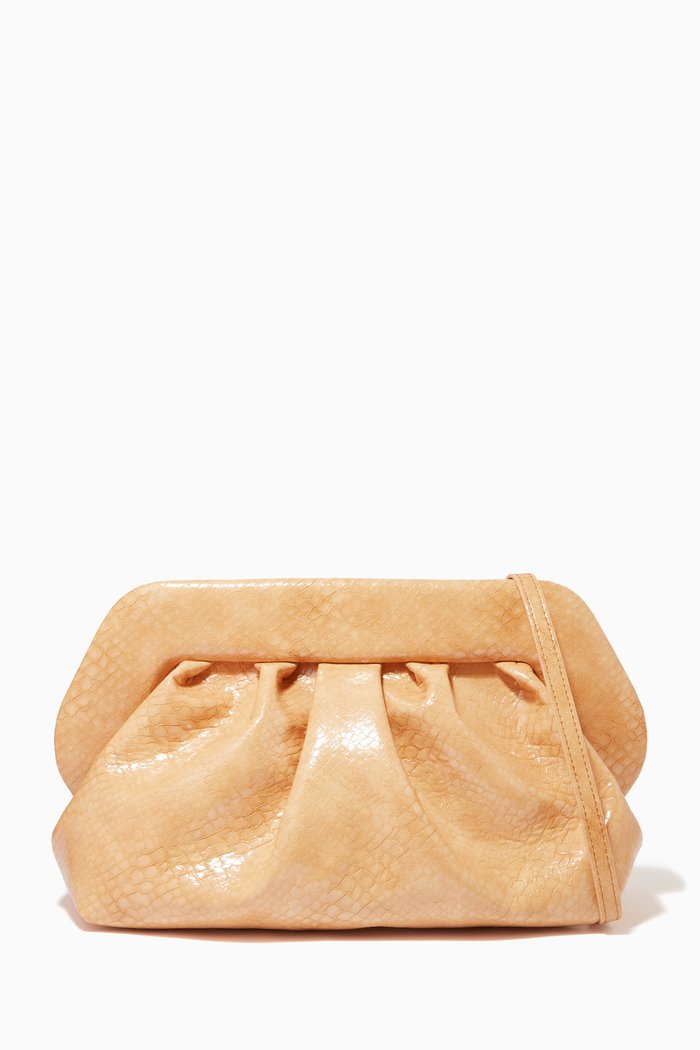 Bios Pouch in Snake Print Vegan Leather, Neutral
