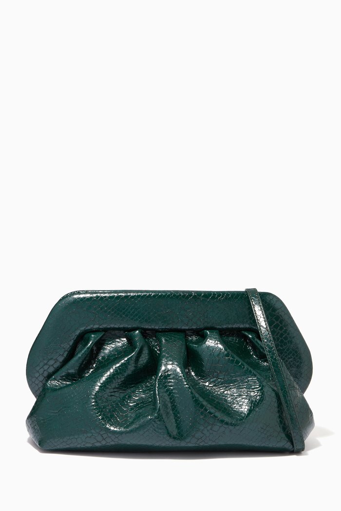 

Bios Pouch in Snake Print Vegan Leather, Green