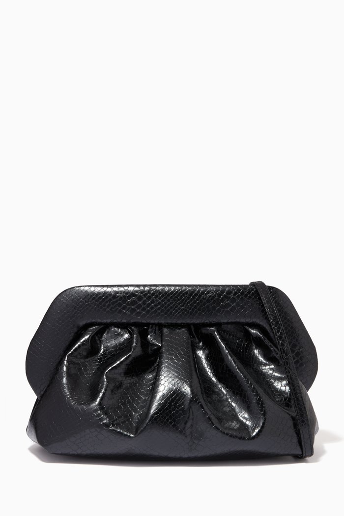 

Bios Pouch in Snake Print Vegan Leather, Black