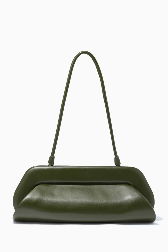 Dioni Shoulder Bag in Organic Cactus Leather, Green