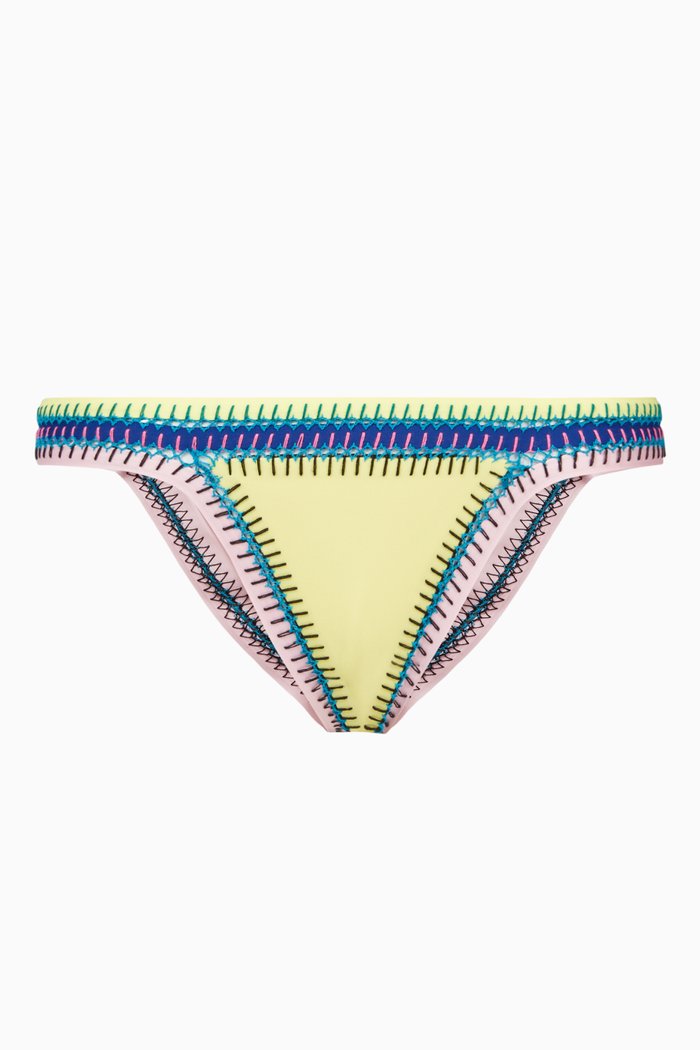 

Italiana Reversible Bikini Bottom in Stretch Nylon, Yellow