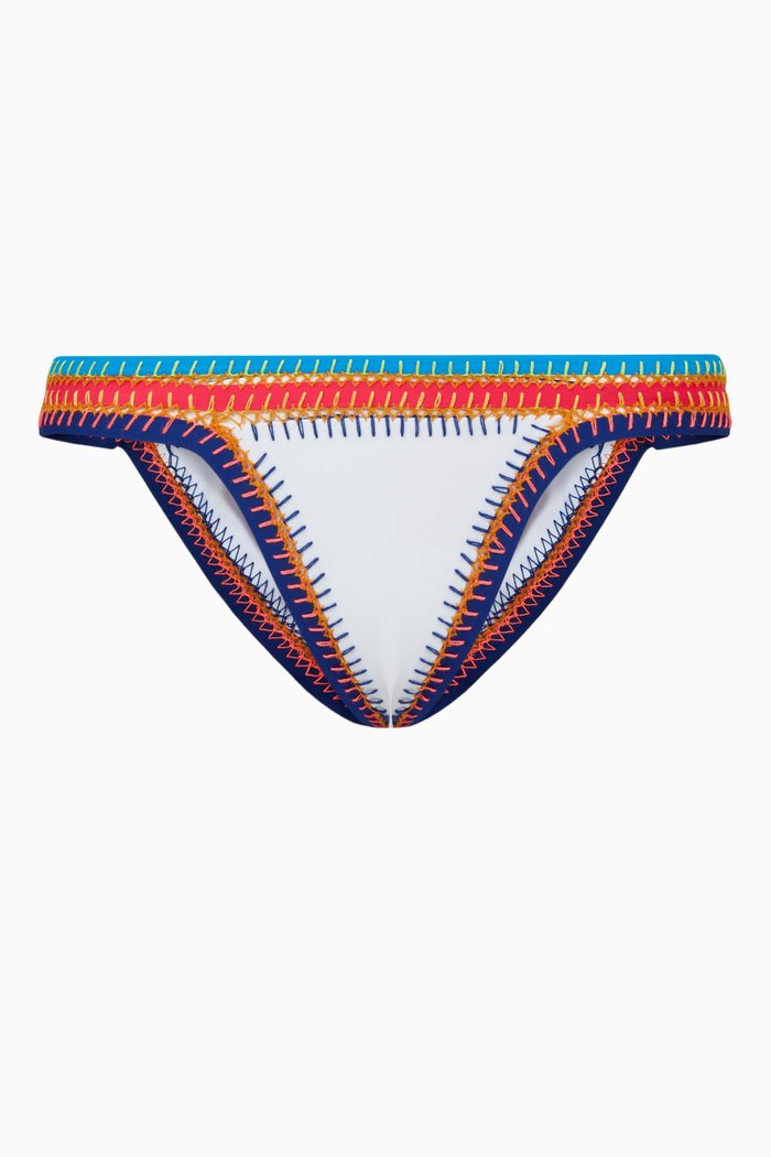 

Ocean Of The Moon Reversible Bikini Bottom in Nylon, White