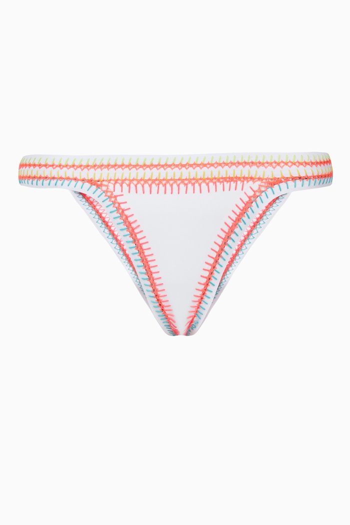 

Americana Reversible Bikini Bottom in Stretch Nylon, White