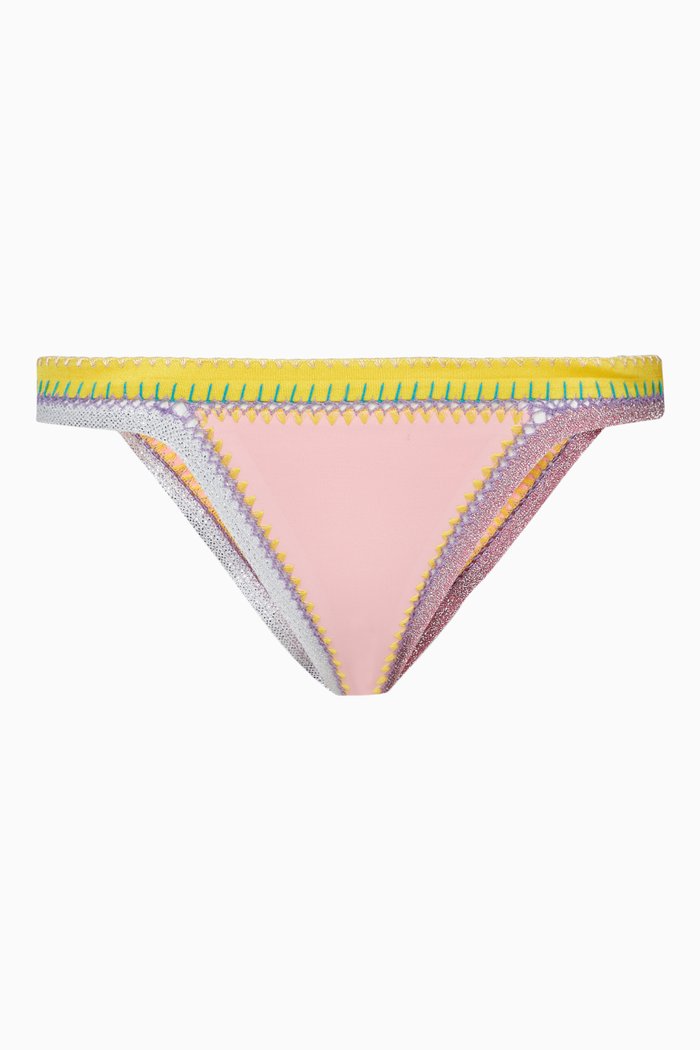 

Aurora Reversible Bikini Bottom in Stretch Nylon, Pink