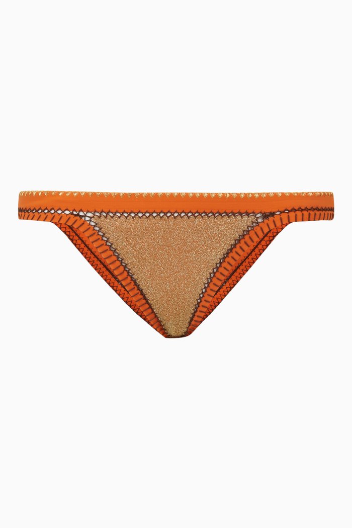 

Lumiere Reversible Bikini Bottom in Nylon, Gold