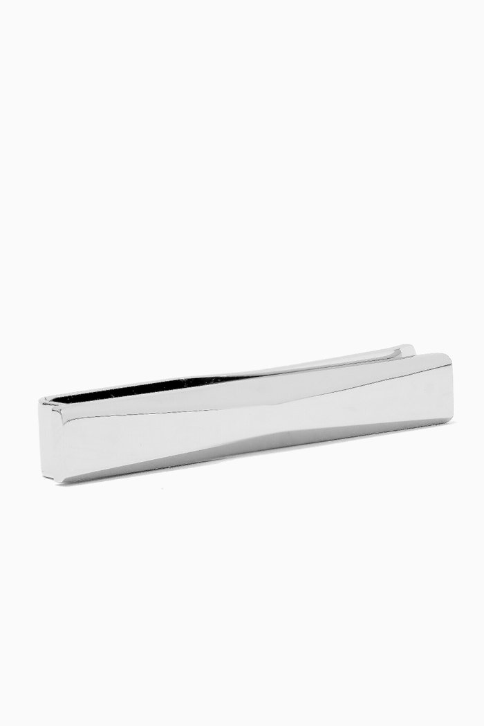 

Faceted Surface Tie Clip in Brass, Silver
