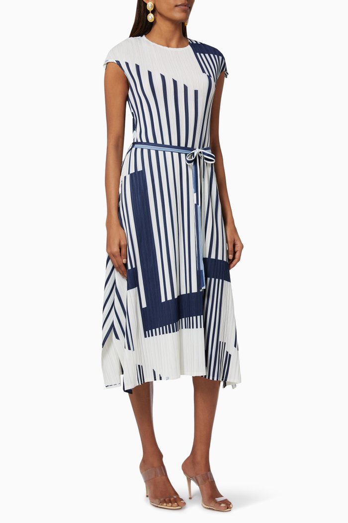 

Geometric Stripe Dress, Blue