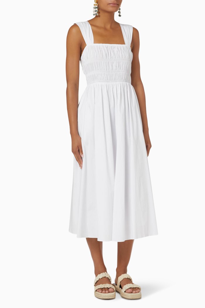 

Ida Dress in Cotton Poplin, White