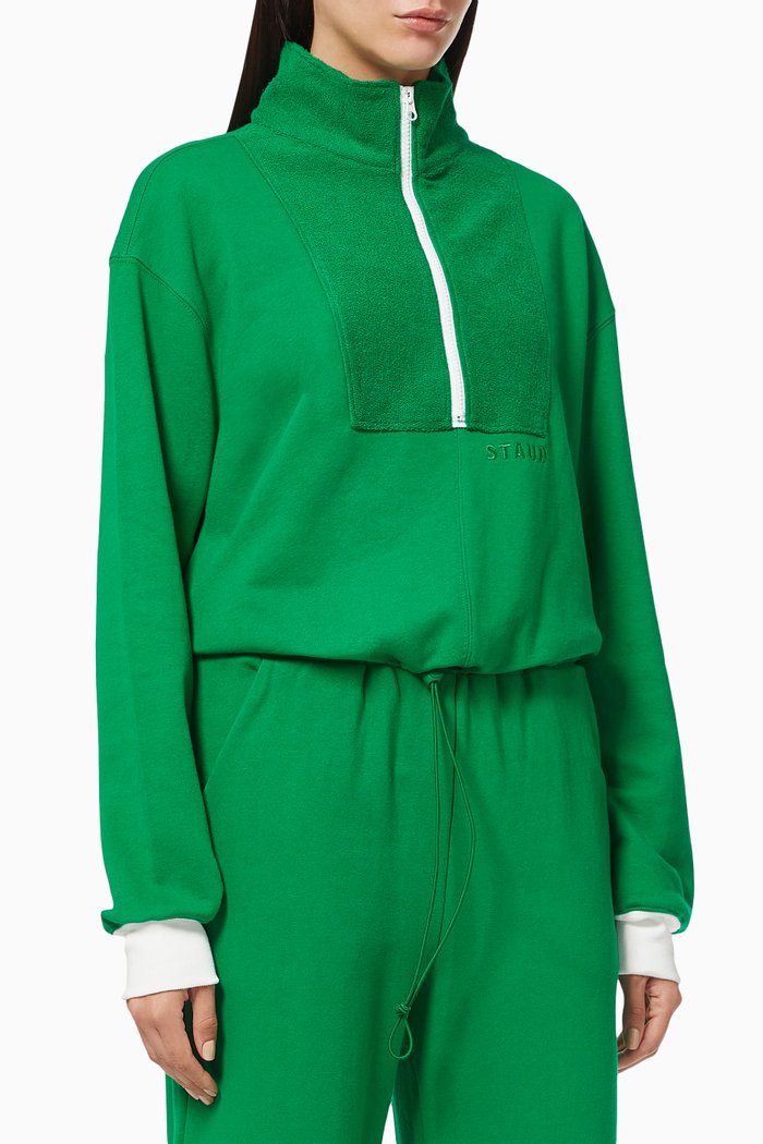 

Zip-up Sweatshirt in Cotton Terry, Green