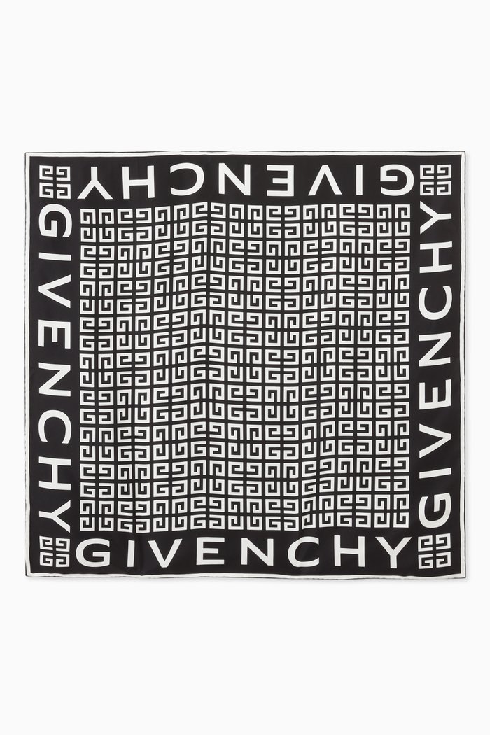 

4G Logo Shawl in Silk, Black