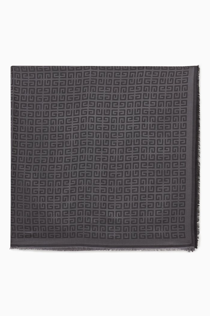 

4G Logo Shawl in Silk, Grey