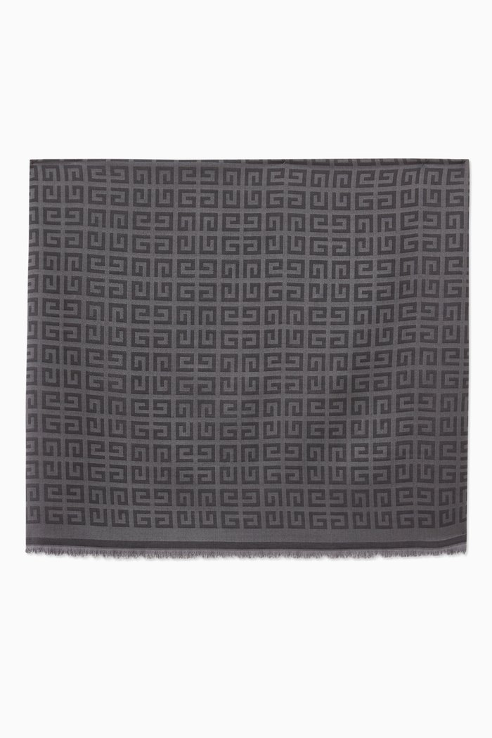 

4G Jacquard Scarf in Silk, Grey