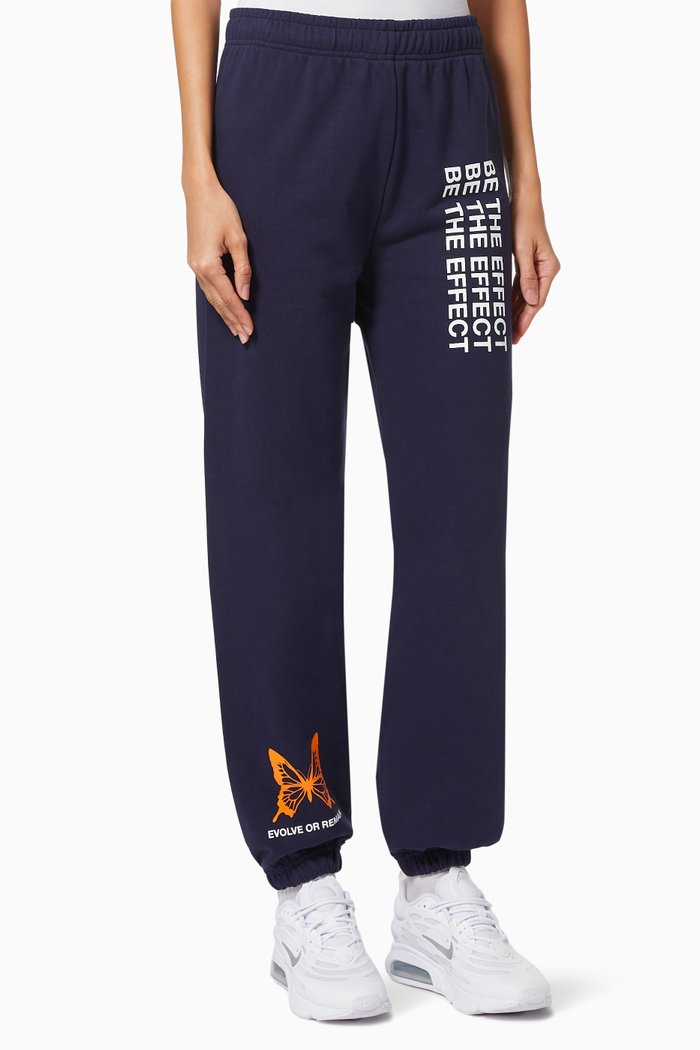 Butterfly Effect Sweatpants in Cotton Terry, Blue