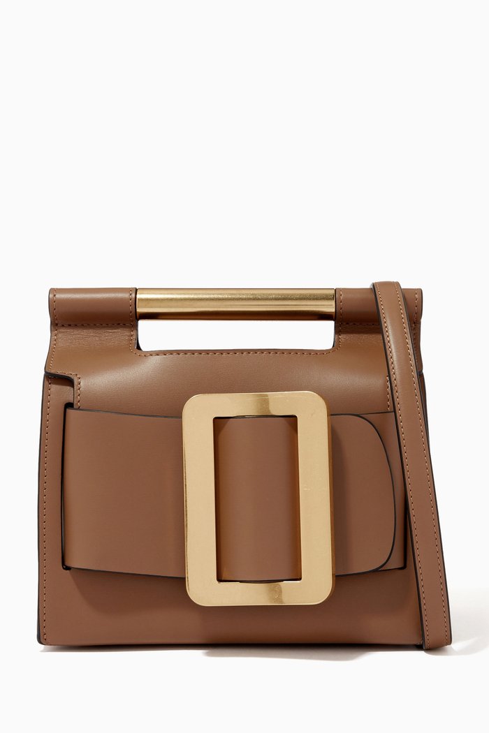 

x Ounass Capsule Romeo Tote Bag in Calf Leather, Brown