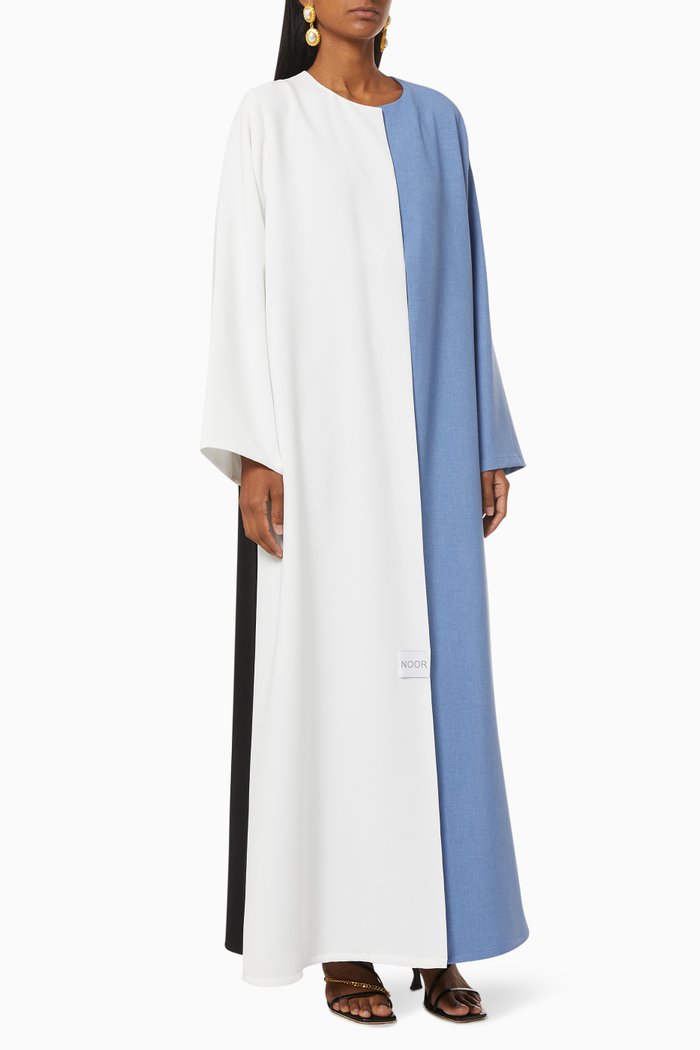 

Colour Block Abaya in Denim, Multicolour