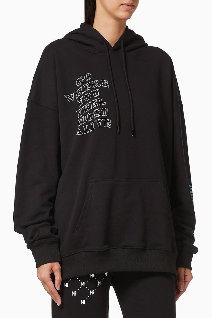 

Outta This World Hoodie in Cotton, Black